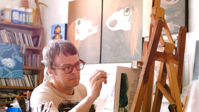 Pete Fowler painting from the documentary Made You Look